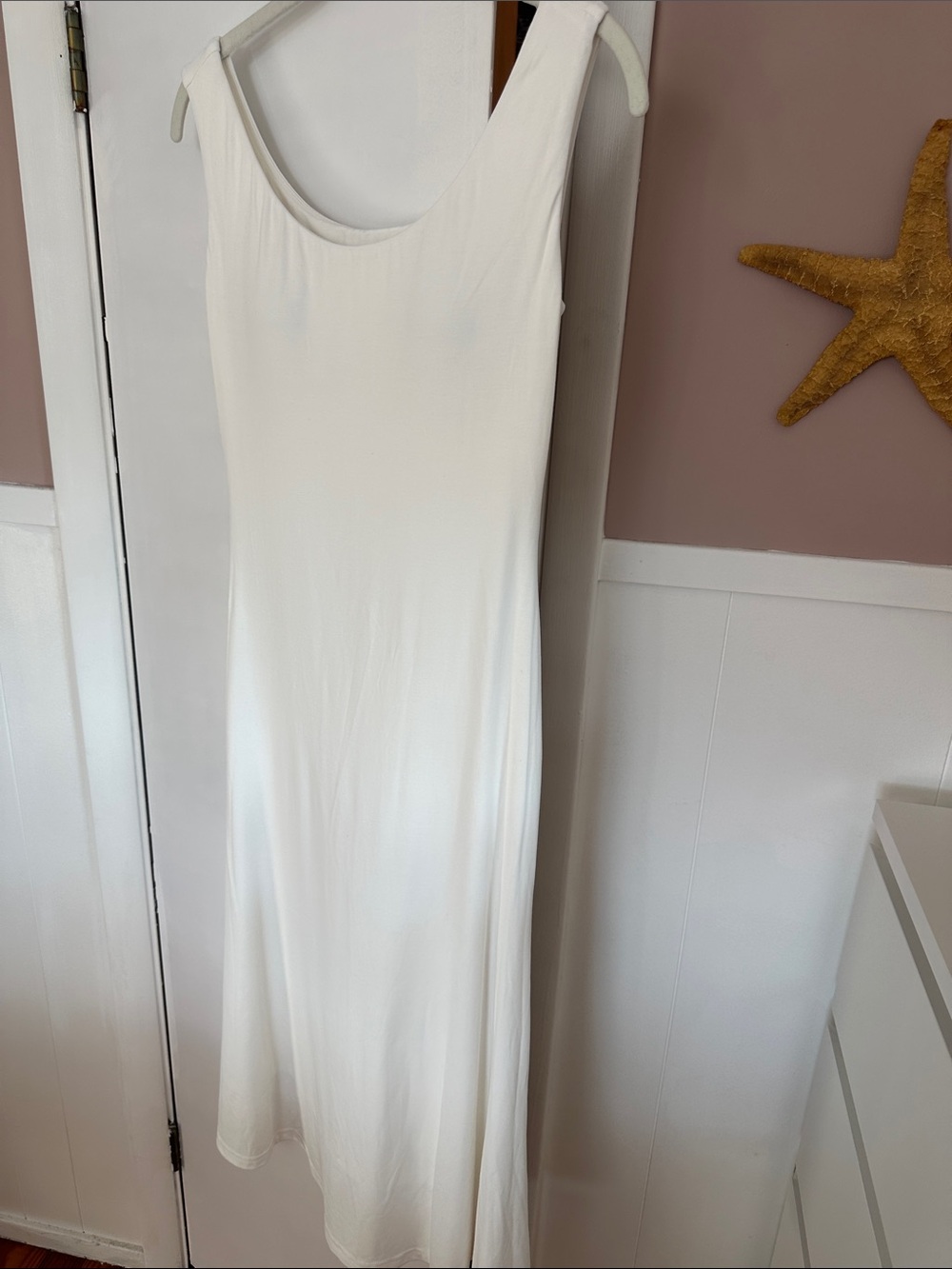 OGL White Sleeveless Midi Dress, bra top dress, ivory tank dress - Picture 15 of 15